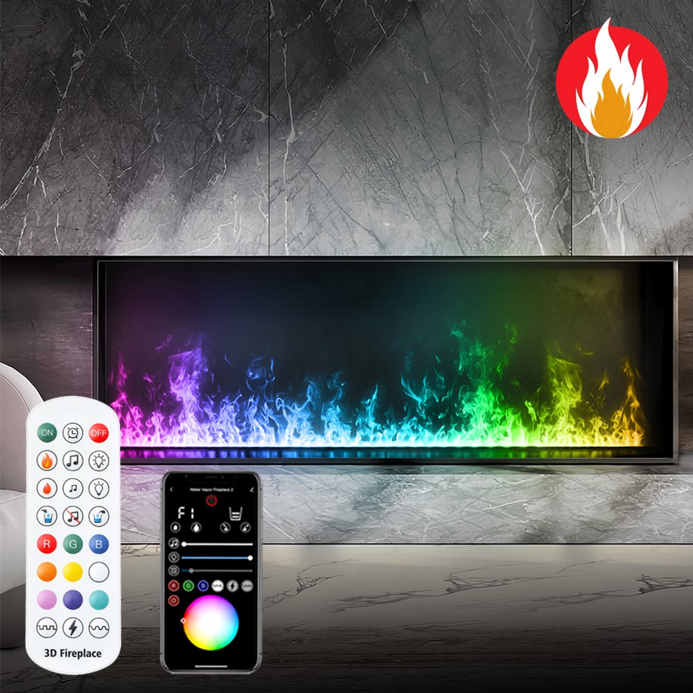 Imaxfire® 19.7" Built-In Insert Multi-Color + APP Water Fireplace