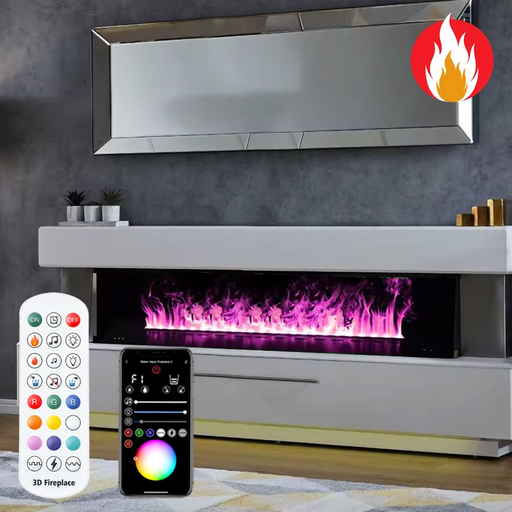 Imaxfire® 31.5" Built-In Insert Multi-Color + APP Water Fireplace