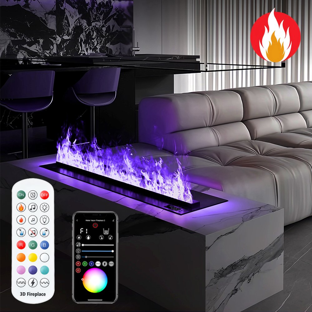 Imaxfire® 39.3" Built-In Insert Multi-Color + APP Water Fireplace