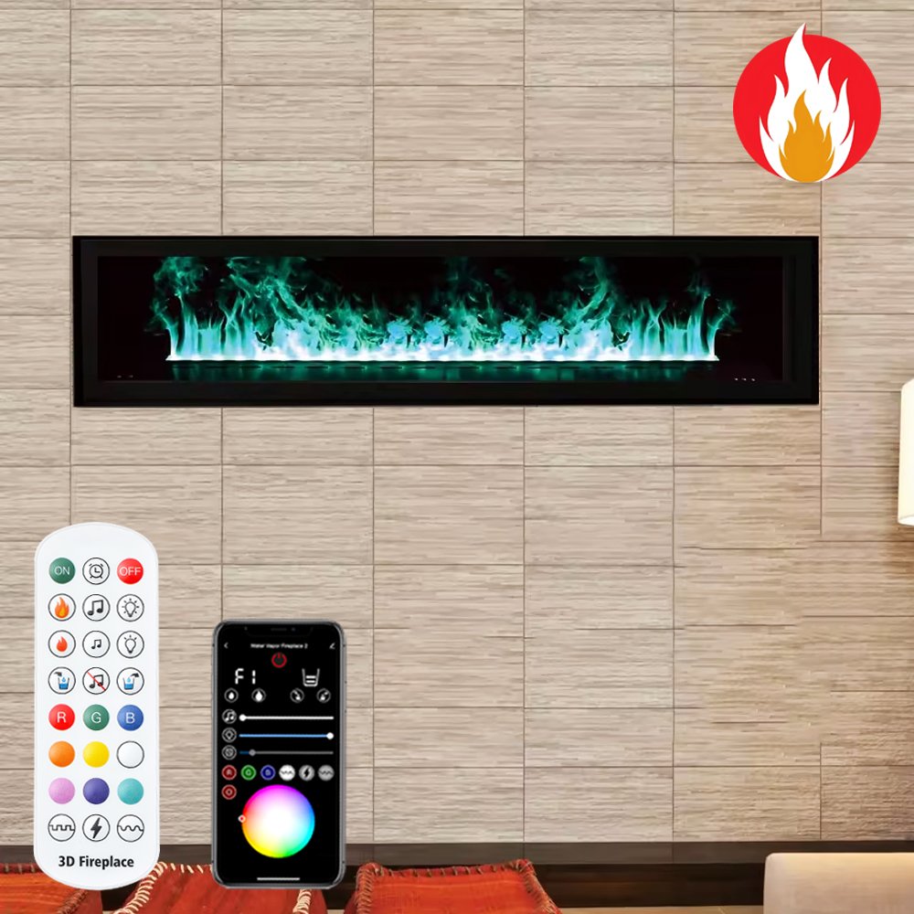 Imaxfire® 59" Built-In Insert Multi-Color + APP Water Fireplace