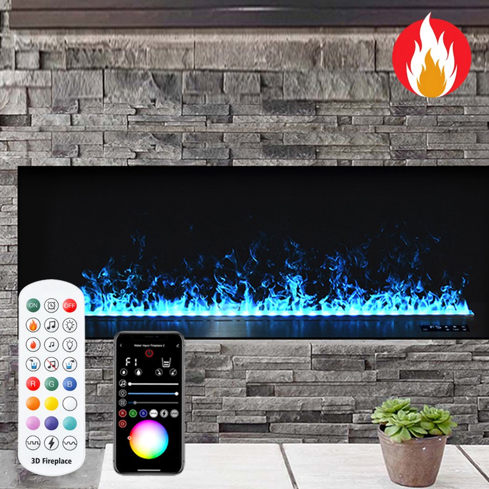 Imaxfire® 70.8" Built-In Insert Multi-Color + APP Water Fireplace