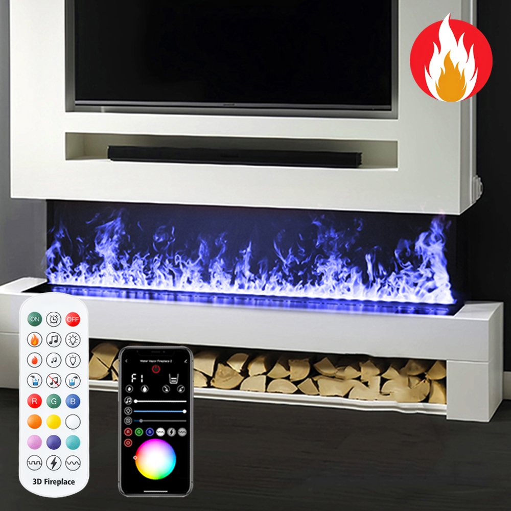 Imaxfire® 78.7" Built-In Insert Multi-Color + APP Water Fireplace